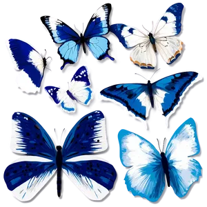 Blue And White Butterflies Png Cvb PNG image