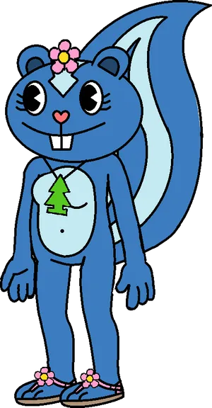 Blue Animated Character Smiling.png PNG image