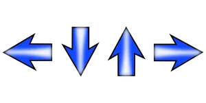 Blue Arrow Directions Black Background