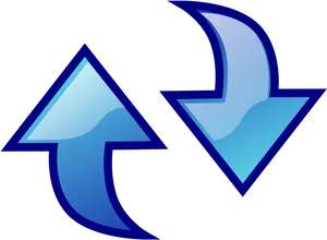 Blue Arrows Opposite Directions Clipart PNG image