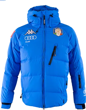 Blue Audi Winter Jacket Product Photo