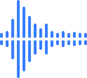 Blue Audio Waveform Graphic PNG image