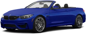 Blue B M W Convertible Side View