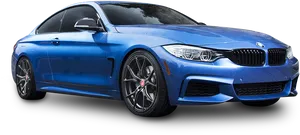 Blue B M W M4 Coupe Side View PNG