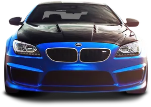 Blue B M W M6 Coupe Front View PNG