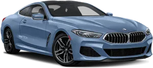 Blue B M W8 Series Coupe Side View PNG image