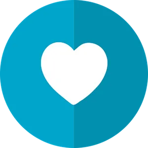 Blue Background White Heart Icon