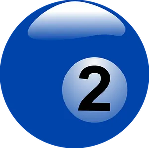 Blue Billiard Ball Number2 PNG