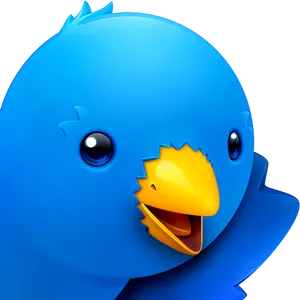 Blue Bird Cartoon Character PNG image