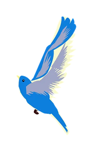 Blue Bird In Flight Illustration PNG image