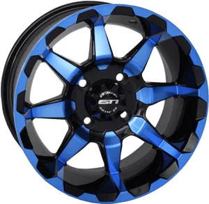 Blue Black A T V Wheel Rim PNG image