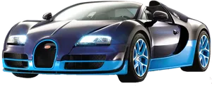 Blue Black Bugatti Veyron Grand Sport