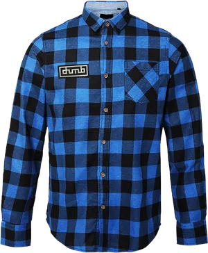 Blue Black Checked Casual Shirt PNG