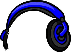Blue Black Headphones Graphic PNG image