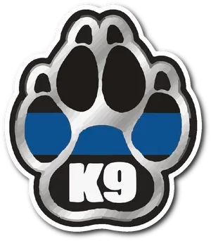 Blue Black K9 Paw Sticker PNG image