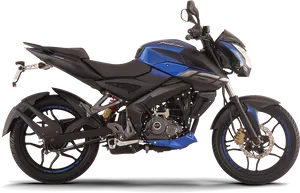 Blue Black Pulsar Motorcycle PNG image