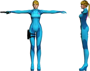 Blue_ Bodysuit_ Character_ Render PNG image