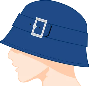 Blue Bucket Hat Profile View PNG image
