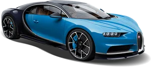 Blue Bugatti Chiron Side View