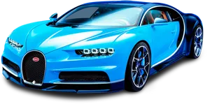 Blue Bugatti Chiron Side View