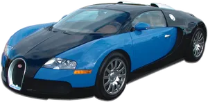Blue Bugatti Veyron Side View