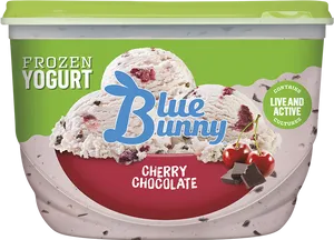 Blue Bunny Cherry Chocolate Frozen Yogurt PNG image