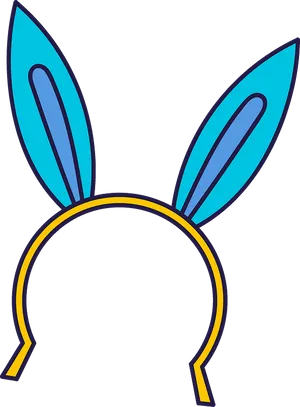 Blue Bunny Ears Headband Vector PNG image