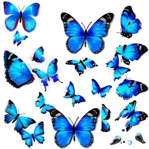 Blue Butterflies Background PNG Wmu63 PNG