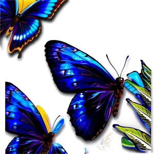 Blue Butterflies Border PNG 06132024 PNG