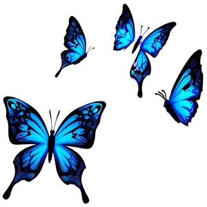 Blue Butterflies Decoration PNG 06132024 PNG