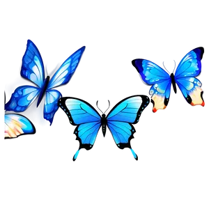 Blue Butterflies Illustration Png 77 PNG image