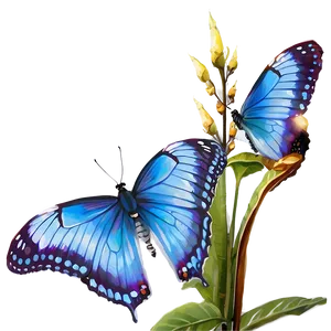 Blue Butterflies In Garden PNG Fpa PNG
