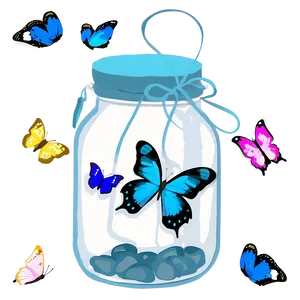 Blue Butterflies In Jar PNG 19 PNG