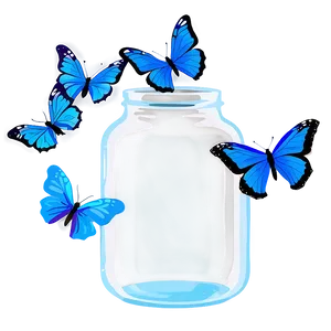 Blue Butterflies In Jar PNG 98 PNG