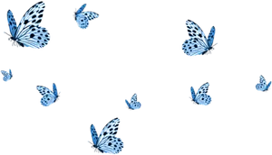 Blue Butterflies Pattern PNG image