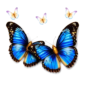 Blue Butterflies Pattern PNG 98