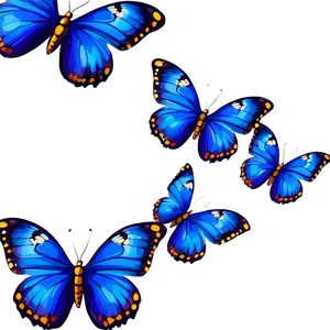 Blue Butterflies Pattern PNG Ard18 PNG