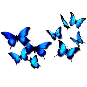 Blue Butterflies Silhouette PNG 24 PNG