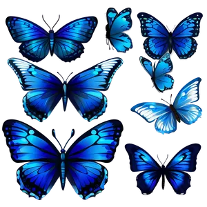 Blue Butterflies Vector PNG 35 PNG
