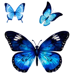 Blue Butterflies Watercolor PNG Erj62 PNG