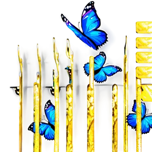Blue Butterflies With Glitter PNG 58