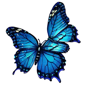 Blue Butterflies With Glitter PNG Jdy78
