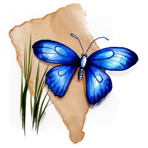 Blue Butterfly In Watercolor Png 92 PNG image