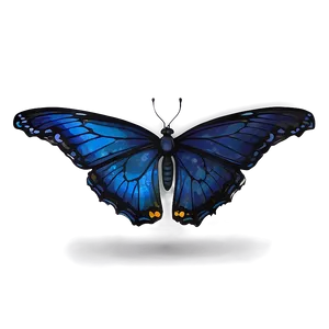 Blue Butterfly Under Moonlight Png Kxi54 PNG image