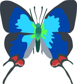 Blue Butterfly Vector Art PNG image