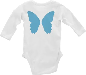 Blue Butterfly Wings Baby Onesie PNG