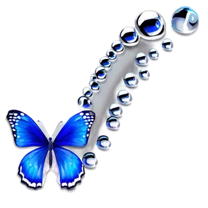 Blue Butterfly With Dew Drops Png Rqj20 PNG image