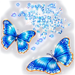 Blue Butterfly With Sparkles Png Jfn31 PNG image