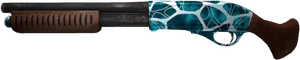 Blue Camouflage Shotgun PNG