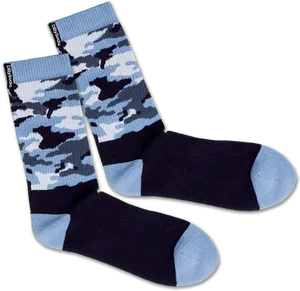 Blue Camouflage Socks PNG image